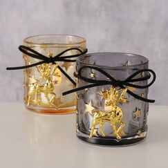 Boltze 2085296 Laterne Kerze Schwarz, Gold, Transparent