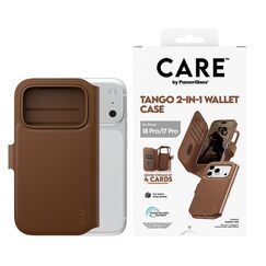 PanzerGlass CARE™ by ® Tango 2-in-1 Wallet Case Braun m. MagSafe iPhone 18 Pro | 17 Pro, Farbe: Braun