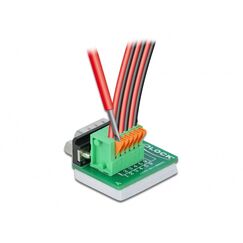 DeLOCK D-Sub 9 Stecker zu Terminalblock mit Drucktaster vertikal