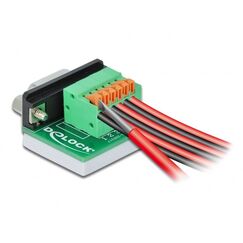 DeLOCK D-Sub9 Buchse zu Terminalblock mit Drucktaster horizontal