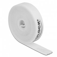 DeLOCK Klettband auf Rolle L 2 m x B 15 mm weiß