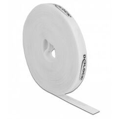DeLOCK Klettband auf Rolle L 10 m x B 15 mm weiß