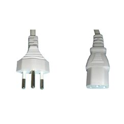 Diggelmann SPCWI10-5 Stromkabel Weiß 5 m T12 C13-Koppler, Farbe: Weiß, Länge: 5 m