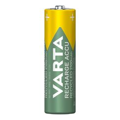 Varta Recharge Accu Recycled AA 2100 mAh 2er-Pack (vorbeladener NiMH-Akku, Mignon, 25 % recycelte Materialien, wiederaufladbarer Akku, sofort einsatzbereit)