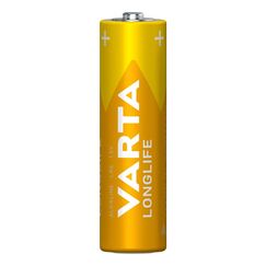 Varta Batterien AA, 12 Stück, Longlife, Alkaline, 1,5V, Cube, ideal für Fernbedienungen, Wecker, Radios, Wanduhren, Verpackung zu 90% recycelt, Made in Germany