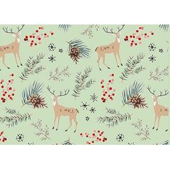 Braun + Company Winterforest, mint Geschenkpapier 2mx70cm