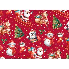 Braun + Company Funny X-Mas, red Geschenkpapier 2mx70cm