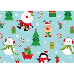 Braun + Company Jolly Christmas, iceblue Geschenkpapier 2mx70cm