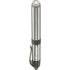 Varta Diagnostikleuchte LED inkl. 1x AAA Batterie, Pen Light, Pupillenleuchte, extrem schlanke und leichte Stiftlampe, Taschenlampe, für Einsätze im Krankenhaus, Altenheim, Arztpraxis, silbern