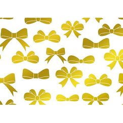 Braun + Company Bows, weiß-gold Geschenkpapier 1,5mx70cm