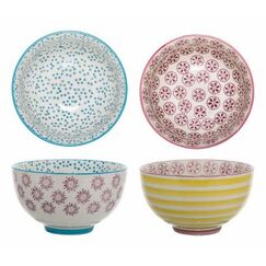 Bloomingville Patrizia Schüssel-Set 0,32 l Rund Steingut Mehrfarbig 4 Stück(e)