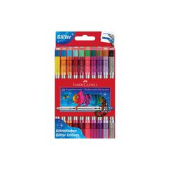 Faber-Castell Doppelfasermaler Glitzer Set mit 20 Stk, Farbig