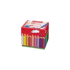 Faber-Castell Farbstift Grippy 32er Set Jumbomine, Dreikantform, inkl 2 Spitzer