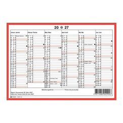 Simplex Wandkalender 2027 ohne Namenstage A5 Querformat, rot/weiss