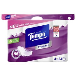 Tempo Toilettenpapier 4-lagig weiss 24x120 24 Rollen 120 Blatt 4-lagig