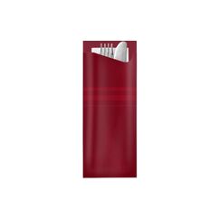 Pochetta Besteckset 100 Stk., Bordeaux Papierbesteck, 2-lalgiger Serviette 33x33cm