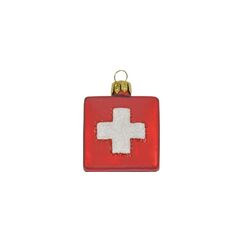 creanorm CN Weihnachtskugel Schweizerkreuz Glas