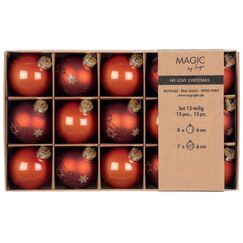 Inge‘s Christmas Decor 40781P417 Christbaumschmuck Kugel-Weihnachtsschmuck Glas Orange 15 Stück(e)