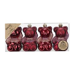 Inge‘s Christmas Decor 81138 G051 Weihnachtsschmuck-Set Kunststoff Rot 4 Stück(e)
