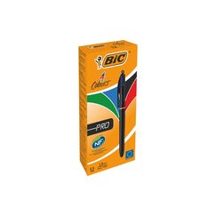 Bic 4 Colours Kugelschreiber PRO Box 12 Stück, schwarz