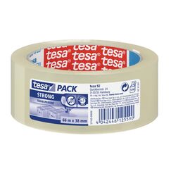 tesa Klebeband strong 38 mm x 66 m, 1 Rolle Transparent