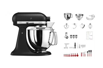 KitchenAid Artisan KSM200 Swiss Edition Küchenmaschine 325 W 4,8 l Schwarz, Farbe: Schwarz
