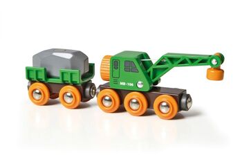 BRIO Grüner Kranwagen mit Anhänger