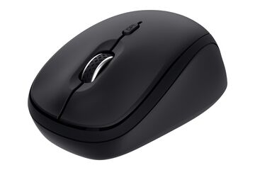 Trust Yvi+ Maus Universal Beidhändig RF Wireless + Bluetooth Optisch 1600 DPI, Farbe: Schwarz