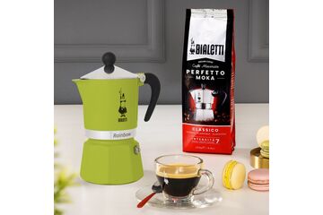 Bialetti Rainbow Mokka-Kanne Schwarz, Grün