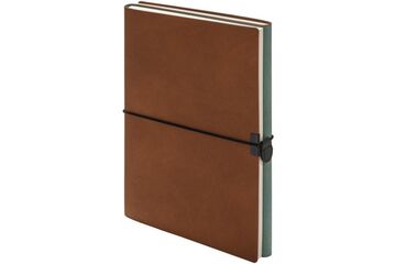 Kolma 06.441.20 Notizbuch A5 224 Blätter Braun, Türkis