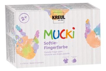 KREUL 2321 Abwaschbare Fingerfarbe Grün, Orange, Pink, Violett, Türkis, Gelb