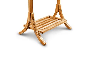 Relaxdays 10017159 Handtuchhalter & -ring Bodenstehend Braun