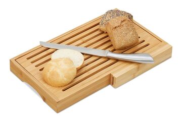 Relaxdays Brotschneidebrett mit Messer