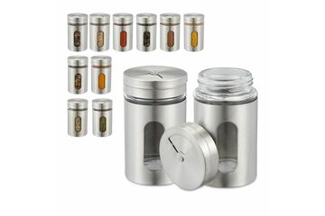 Relaxdays 10027637 Silber, Transparent Salz- und Pfefferstreuer-Set