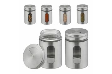 Relaxdays 10034262 Silber, Transparent Salz- und Pfefferstreuer-Set