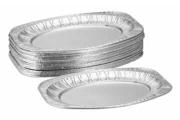 Relaxdays 10043366 Servierteller Oval Aluminium Silber 25 Stück(e)