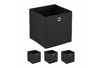 Relaxdays Schwarze Aufbewahrungsbox im 4er Set