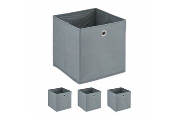 Relaxdays Graue Aufbewahrungsbox im 4er Set, Farbe: Beige, Grau