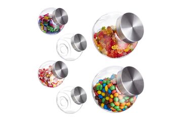 Relaxdays Bonbongläser 6er Set 1,5 L