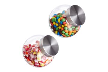 Relaxdays Bonbongläser 2er Set 1,5 L