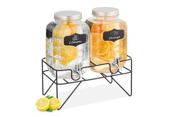Relaxdays 10050444 Schwarz, Silber, Transparent 8 l
