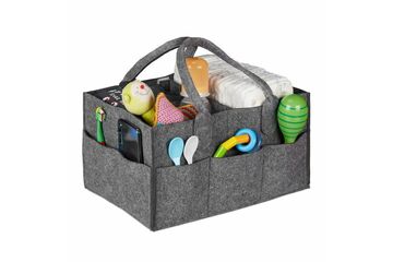 Relaxdays Baby Windel Caddy Filz, Farbe: Anthrazit