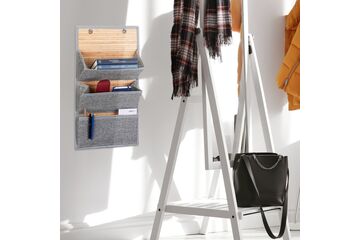 Relaxdays 10021797 Bambus, Polyester Grau