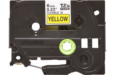 Brother TZE-FX611 Etiketten erstellendes Band Schwarz auf gelb