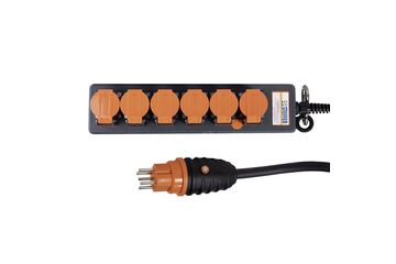 Steffen 50 00066 Verlängerungskabel 5 m 6 AC-Ausgänge Drinnen/Draußen Anthrazit, Grau