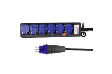 Steffen 50 00067 Verlängerungskabel 5 m 6 AC-Ausgänge Drinnen/Draußen Schwarz, Blau