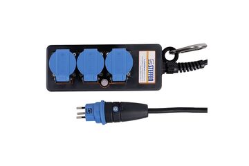 Steffen 50 00070 Verlängerungskabel 3 m 3 AC-Ausgänge Drinnen/Draußen Schwarz, Blau
