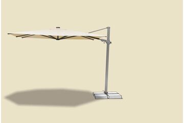 Suncomfort by Glatz Varioflex Solar LED Balkonschirm Quadratisch Hellgrau, Farbe: Hellgrau