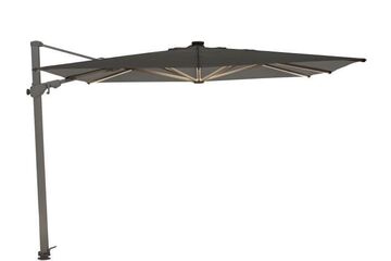 Suncomfort by Glatz Varioflex Solar LED Balkonschirm Quadratisch Grau, Farbe: Grau