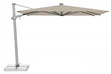 Suncomfort by Glatz Varioflex Solar LED Balkonschirm Quadratisch Graubraun, Farbe: Graubraun